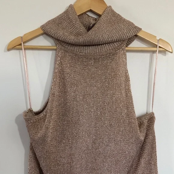 NWT Guess Metallic turtle neck sweater Pink XL - Picture 4 of 14